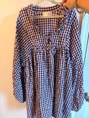 King Csilla Black & White Gingham Mini Dress